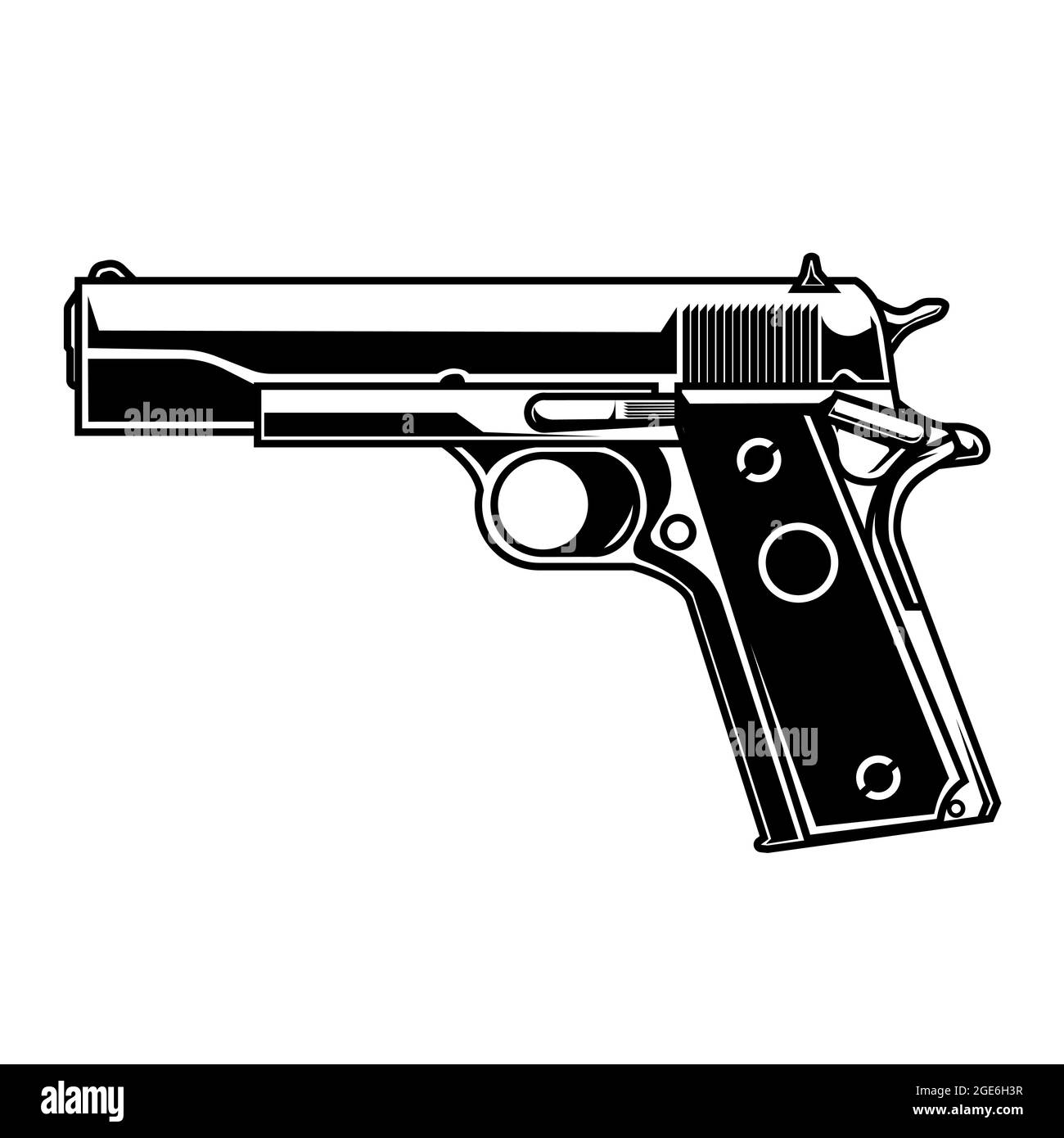 pistola vettoriale line art 1911 Illustrazione Vettoriale