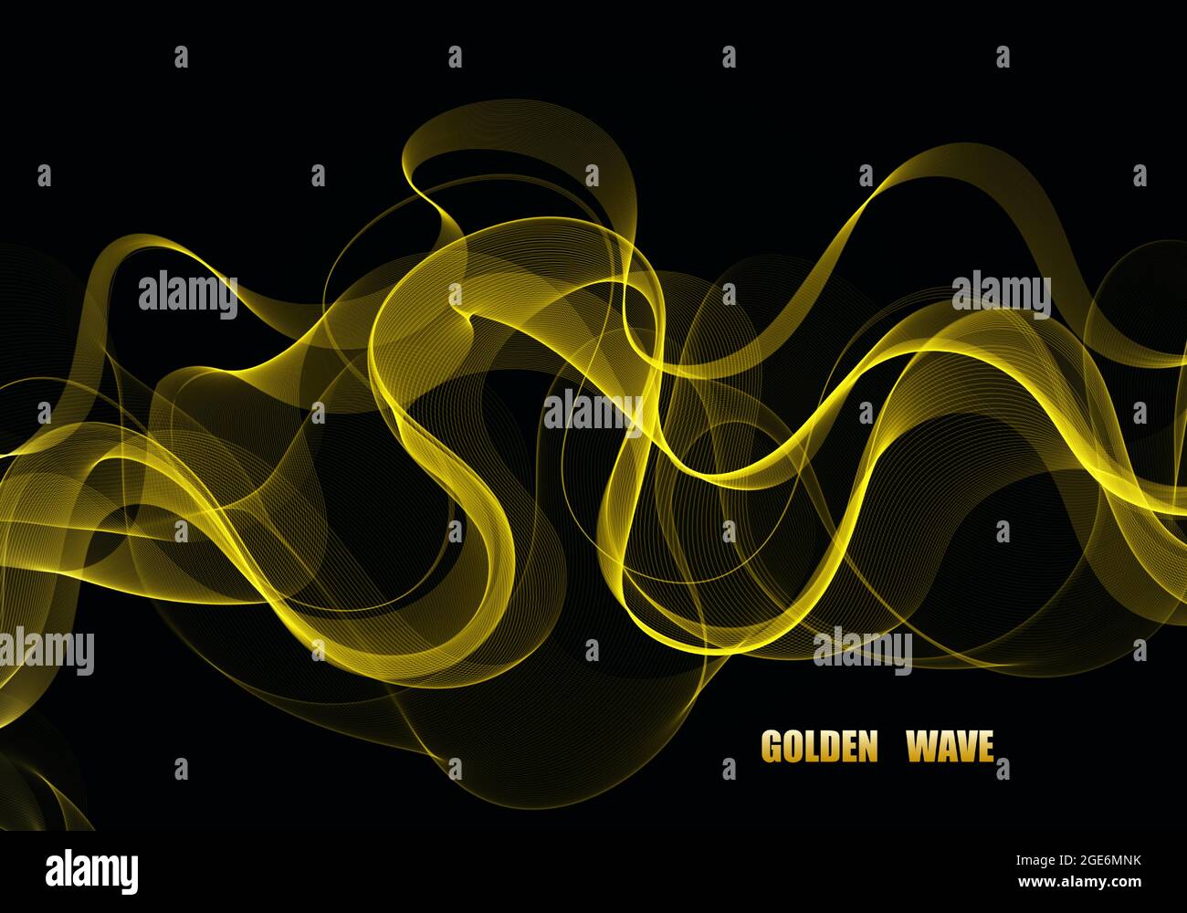 Sequine scintillanti per voucher, inviti, articoli promozionali e siti web.elemento di design ondulato trasparente oro con effetto glitter dorato. Illustrazione Vettoriale