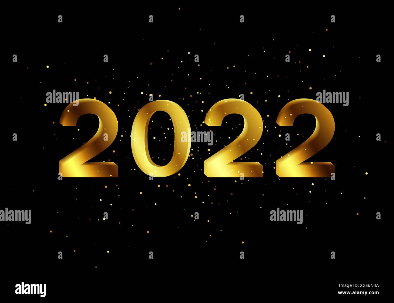 Sequins scintillanti per voucher, inviti, articoli promozionali e siti web. Effetto glitter dorato 2022 Capodanno Illustrazione Vettoriale