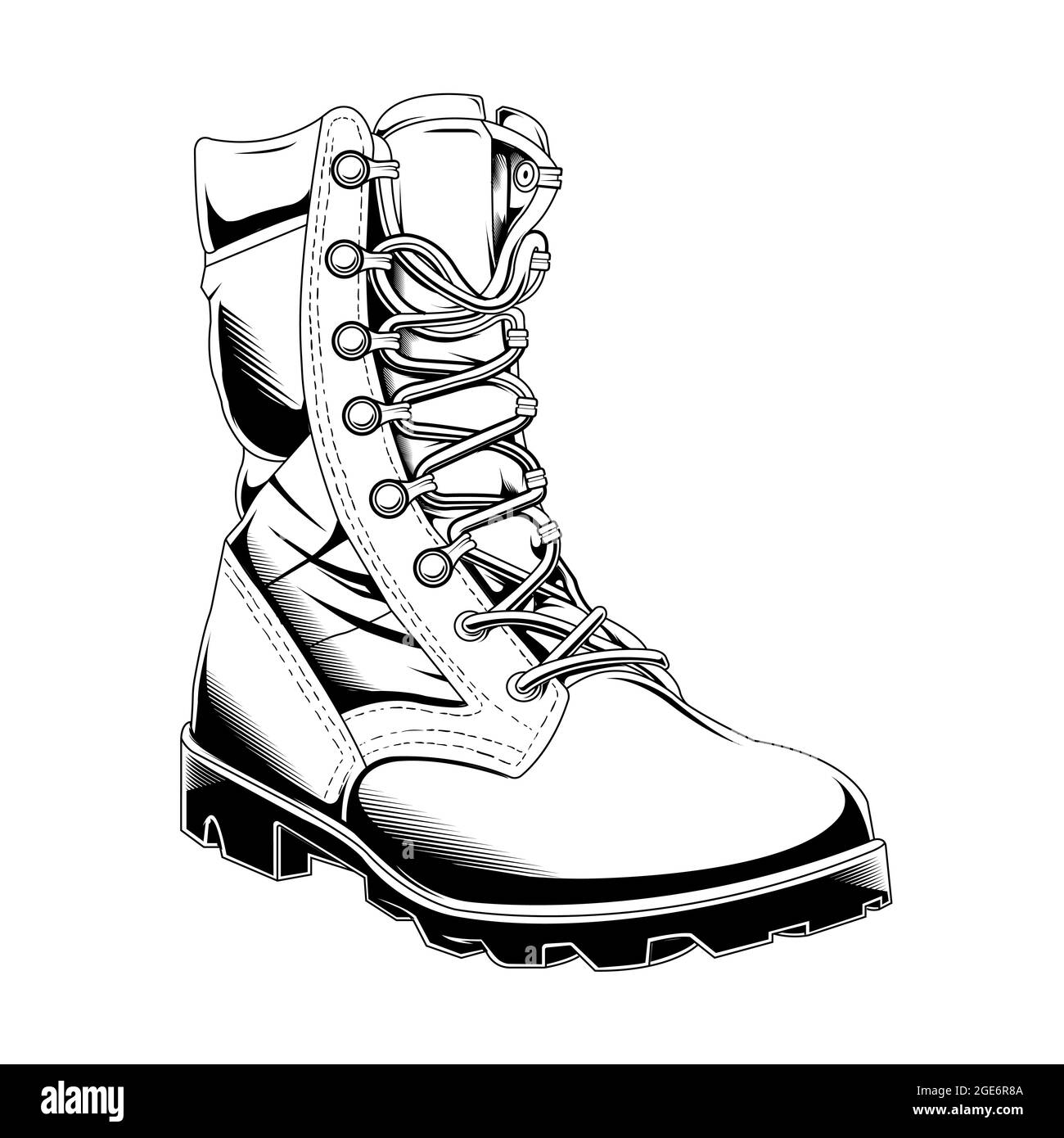 design vettoriale stivali tattici in bianco macinato Illustrazione Vettoriale