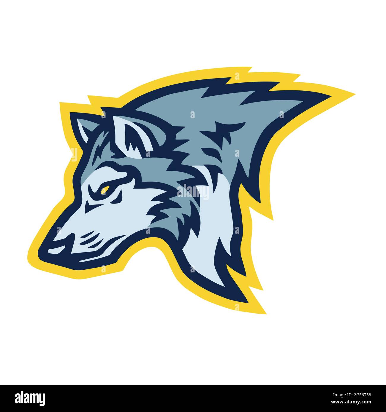 Wolf Logo Sport Mascot Design illustrazione vettoriale Illustrazione Vettoriale