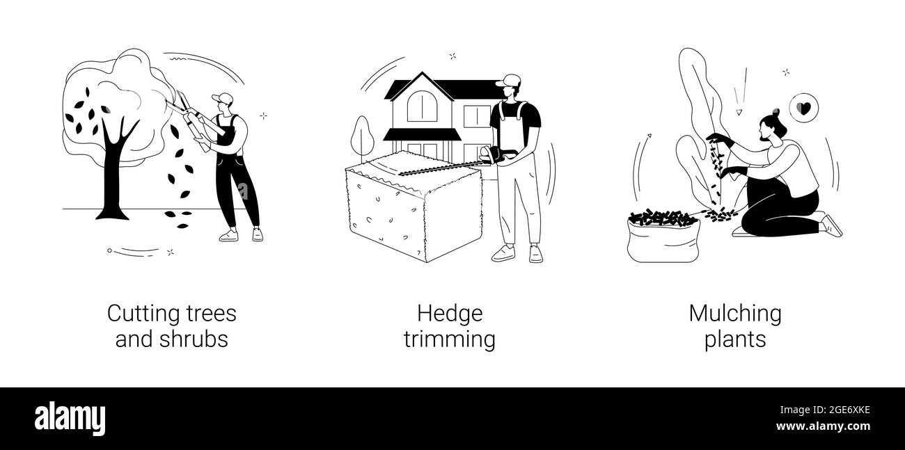 Garden opere astratto concetto di illustrazioni vettoriali. Illustrazione Vettoriale