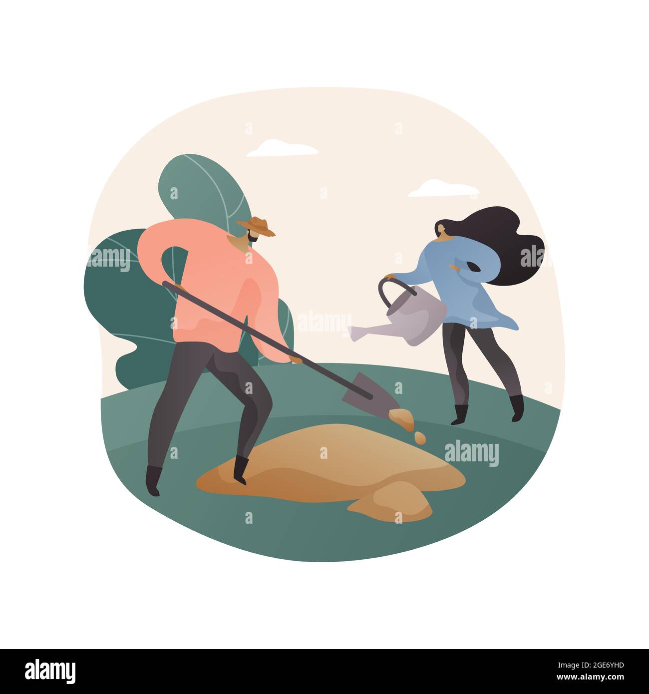 Coltivare il concetto astratto di suolo illustrazione vettoriale. Illustrazione Vettoriale