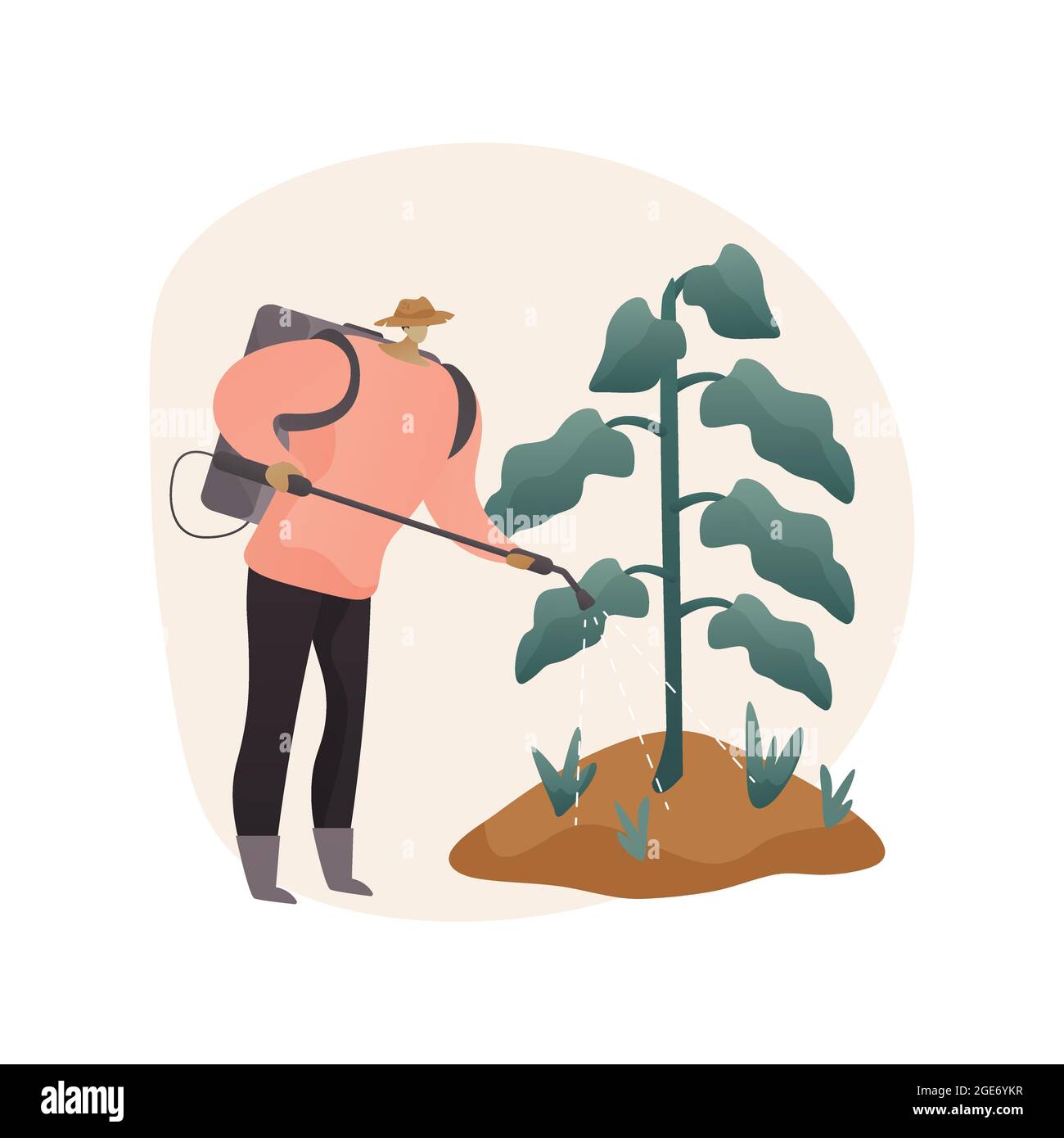 Illustrazione vettoriale del concetto astratto del controllo delle erbacce. Illustrazione Vettoriale