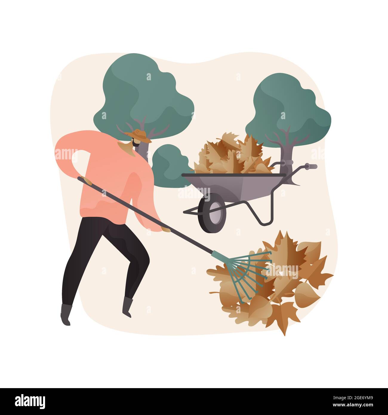 Illustrazione vettoriale del concetto astratto di pulizia dell'autunno. Illustrazione Vettoriale