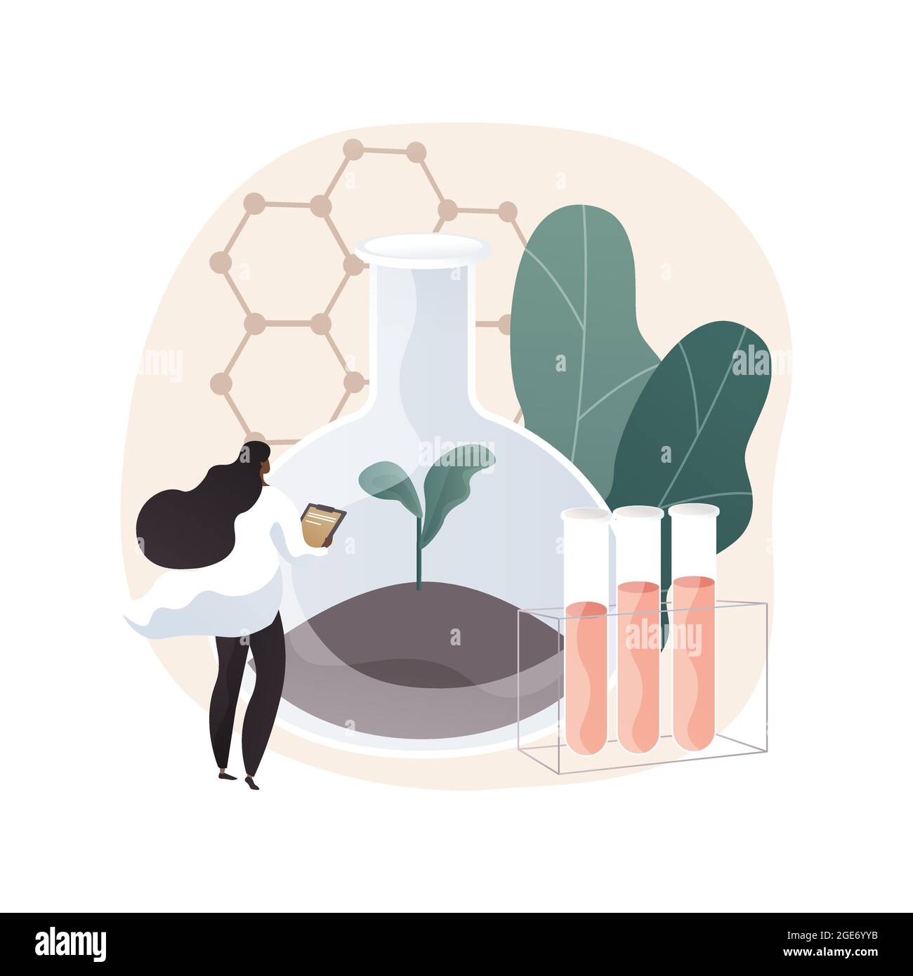 Illustrazione vettoriale del concetto astratto di chimica del suolo. Illustrazione Vettoriale