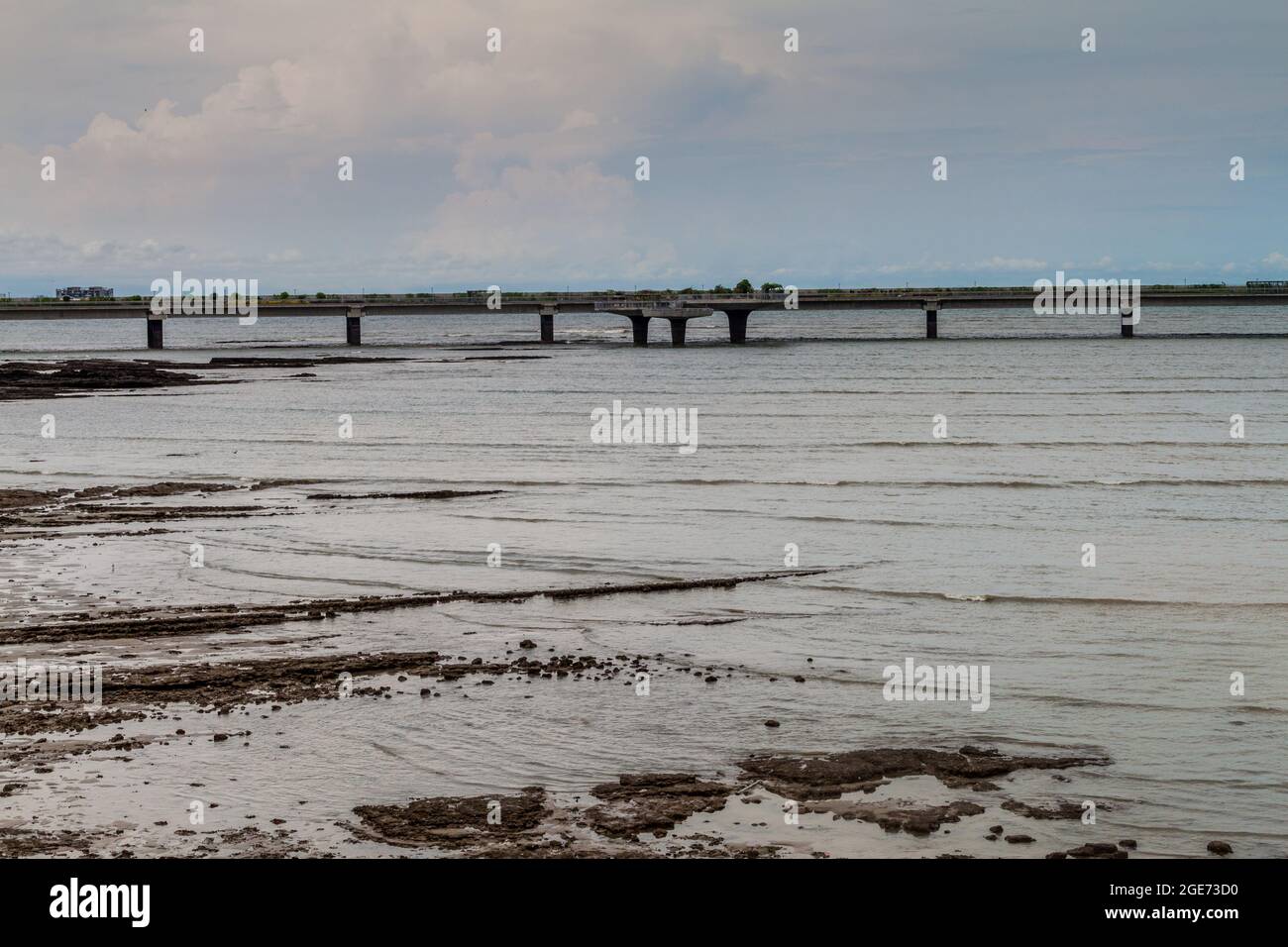 Cinta Costera Viadotto che circonda il quartiere storico di Panama City casco Antiguo Foto Stock