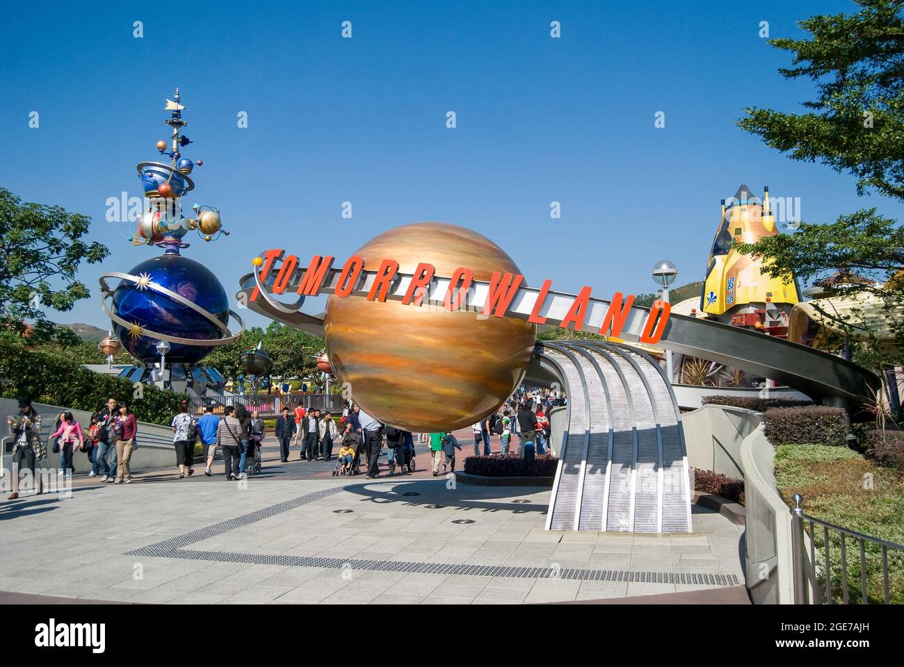 Tomorrowland, Hong Kong Disneyland Resort, l'Isola di Lantau, Hong Kong, Repubblica Popolare di Cina Foto Stock