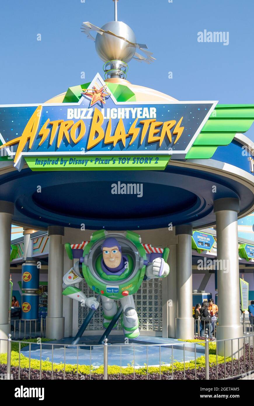 Buzz Lightyear Astro Blasters avventura interattiva, Tomorrowland, Hong Kong Disneyland Resort, l'Isola di Lantau, Hong Kong, Cina Foto Stock