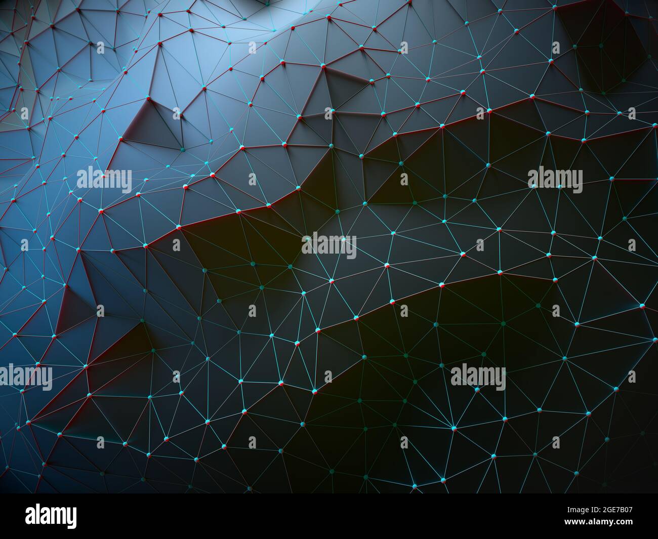 Sfondo astratto. Linee interconnesse con mesh 3D. Concetto di cloud computing. Illustrazione 3D. Foto Stock