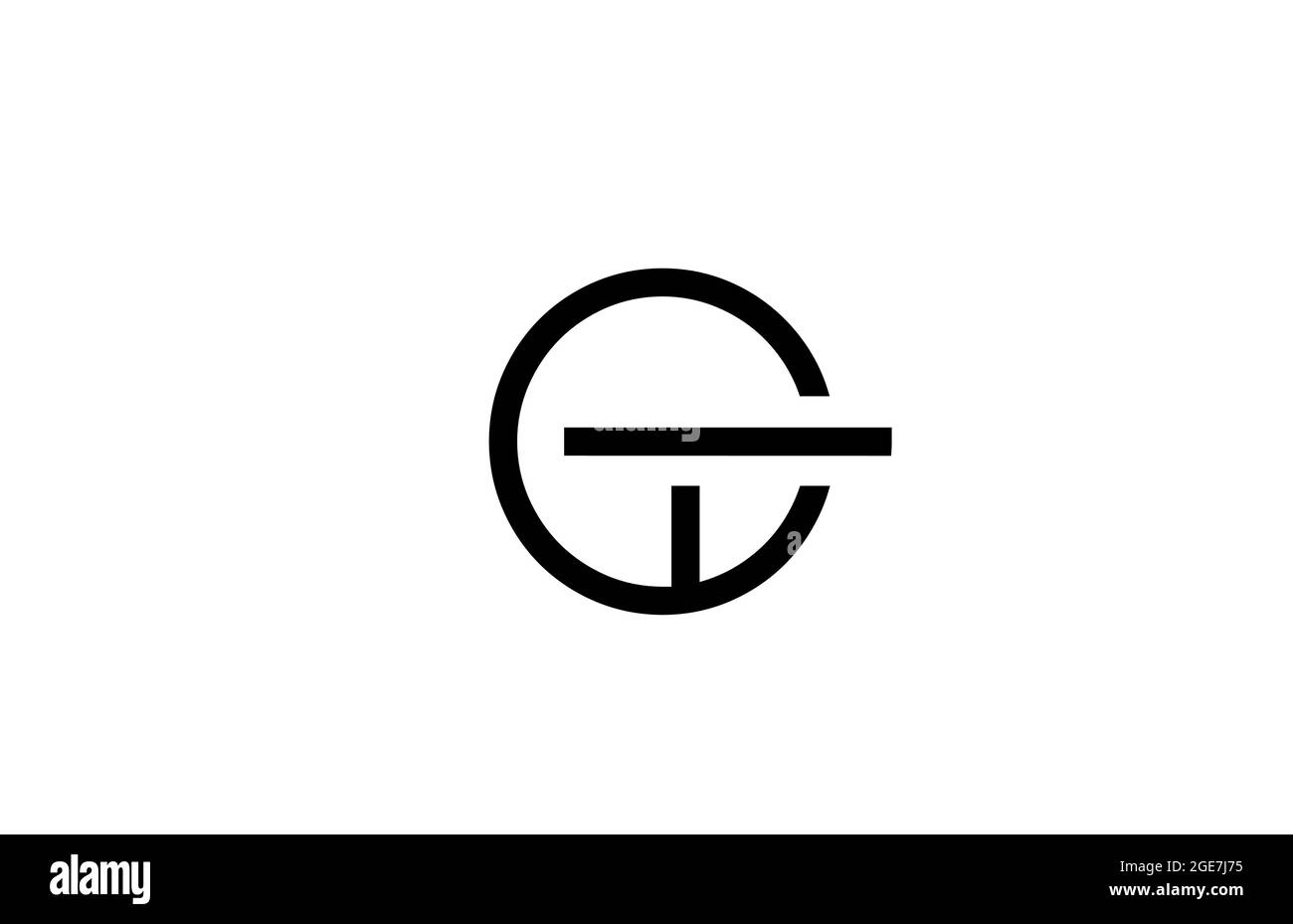 G Logo con lettera alfabetica in bianco e nero per l'icona business. Design semplice e creativo per identità e lettere Illustrazione Vettoriale