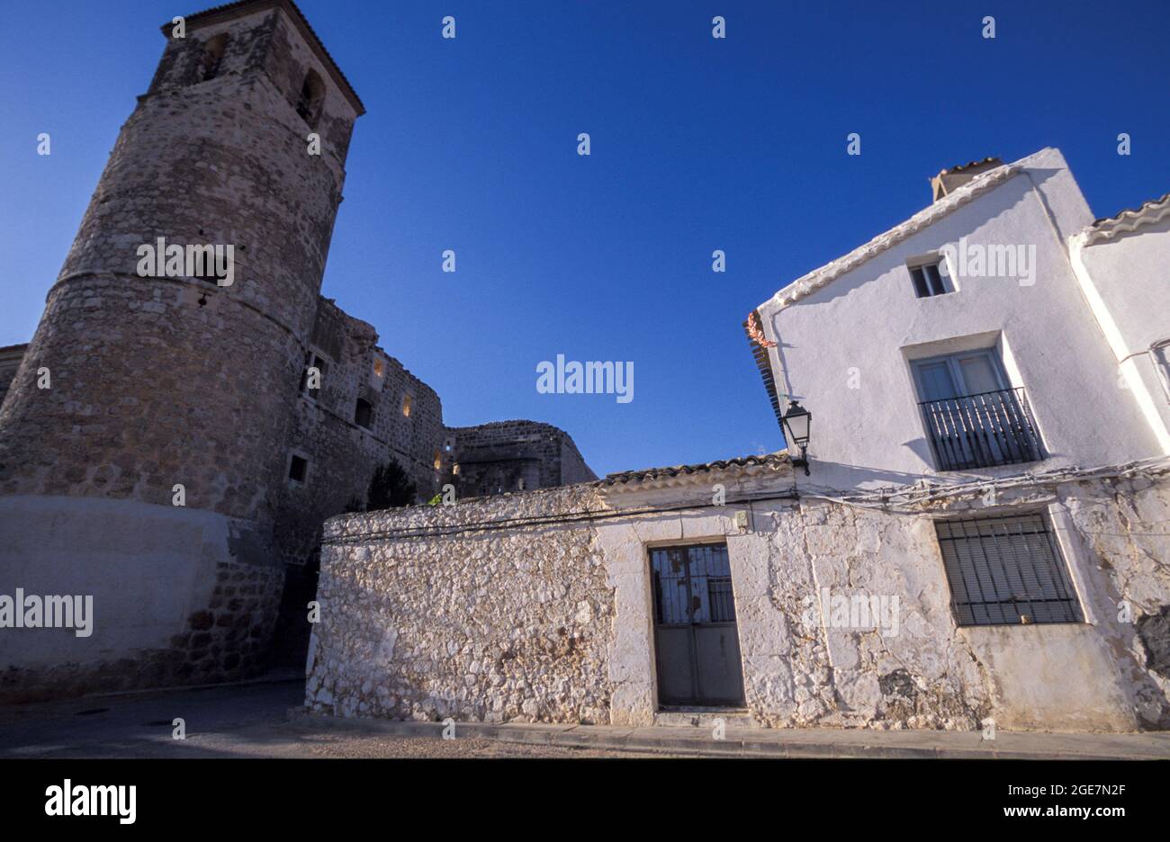 Castello di Castillo de Garcimuñoz, provincia di Cuenca, Castilla la Mancha, Spagna Foto Stock