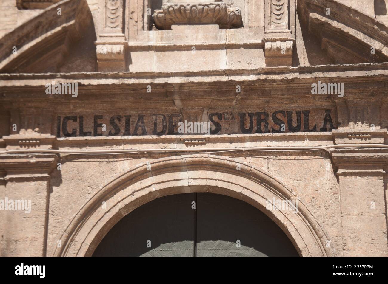 Dettaglio sull'ingresso principale, Chiesa di Sant'Ursula, Valencia,  Spagna, Europa Foto stock - Alamy