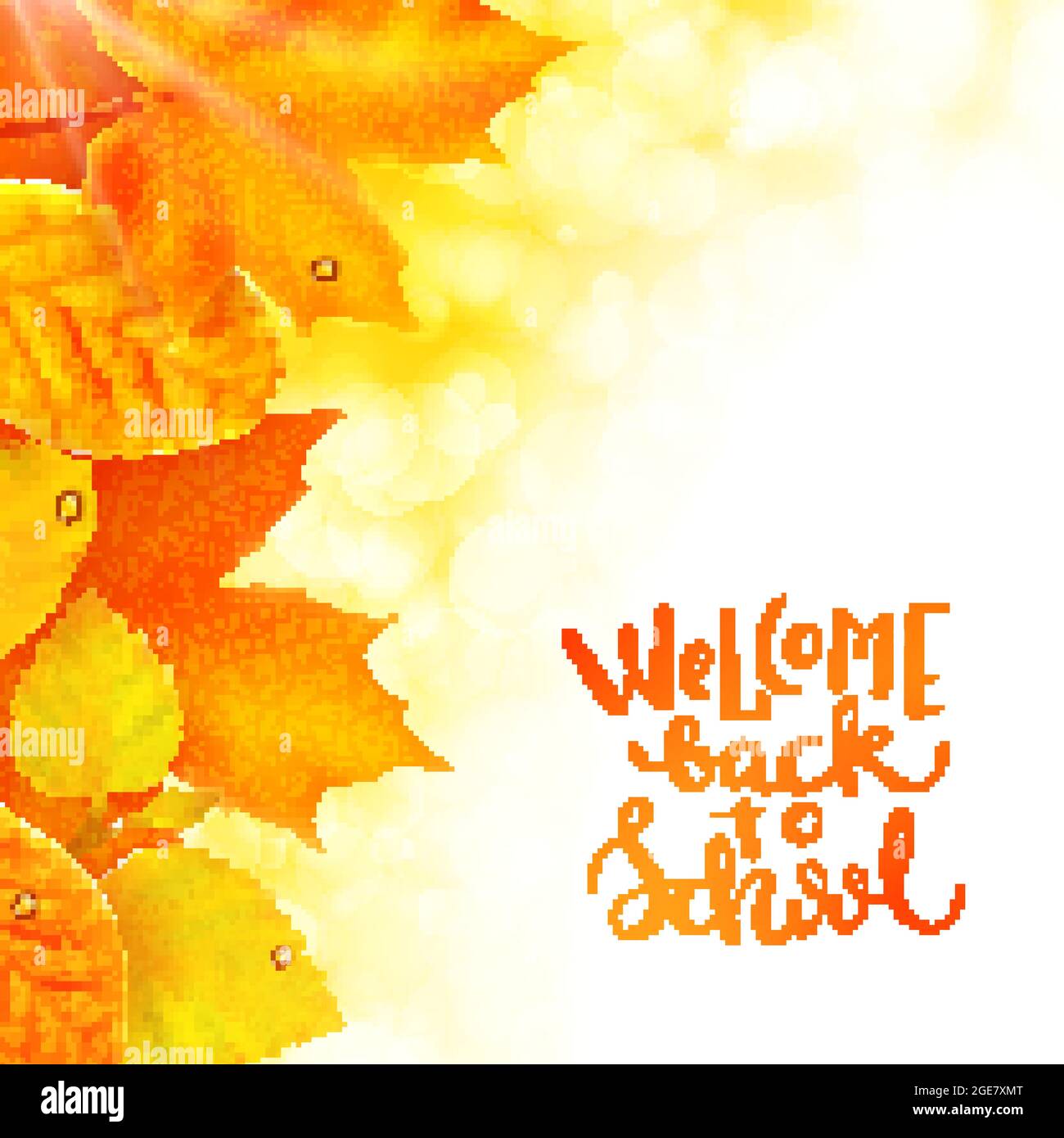 Poster di ritorno alla scuola con scritte disegnate a mano, illustrazione vettoriale Illustrazione Vettoriale