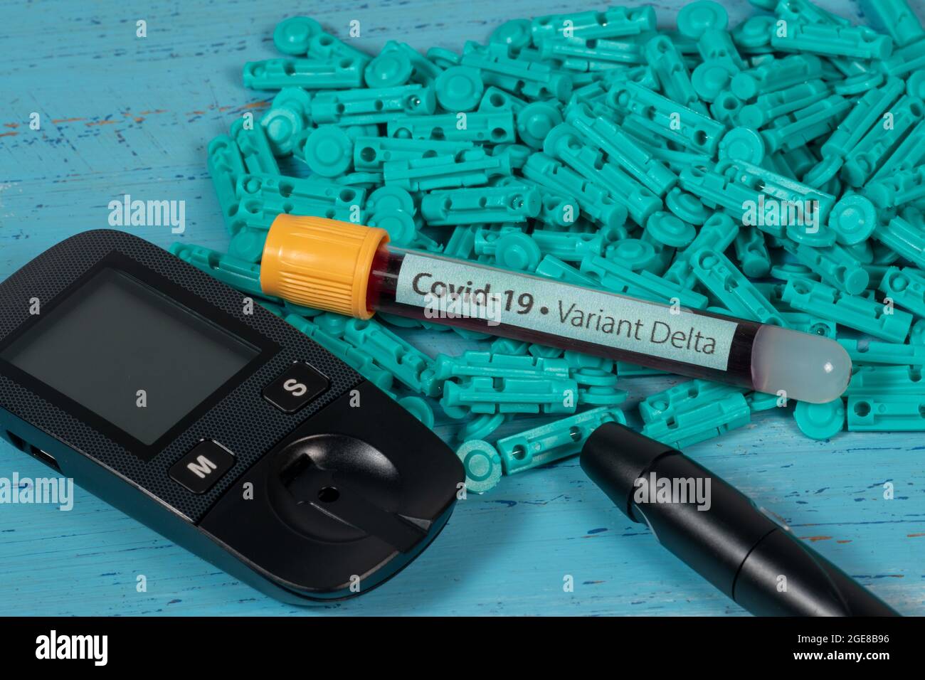 Diabete e variante delta del Coronavirus (Sars-COV-2) Foto Stock