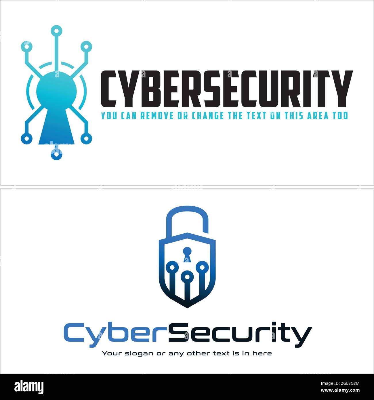 Sicurezza informatica con chiave di blocco a combinazione di icone e logo del circuito tecnico Illustrazione Vettoriale