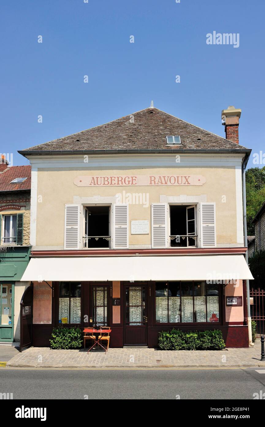 FRANCIA, VAL D'OISE (95) AUVERS-SUR-OISE, RISTORANTE AUBERGE RAVOUX Foto Stock