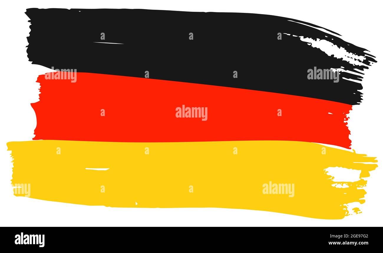 Bandiera della Germania Pennello Strokes. Schizzo disegnato a mano. Illustrazione vettoriale stile Doodle Illustrazione Vettoriale