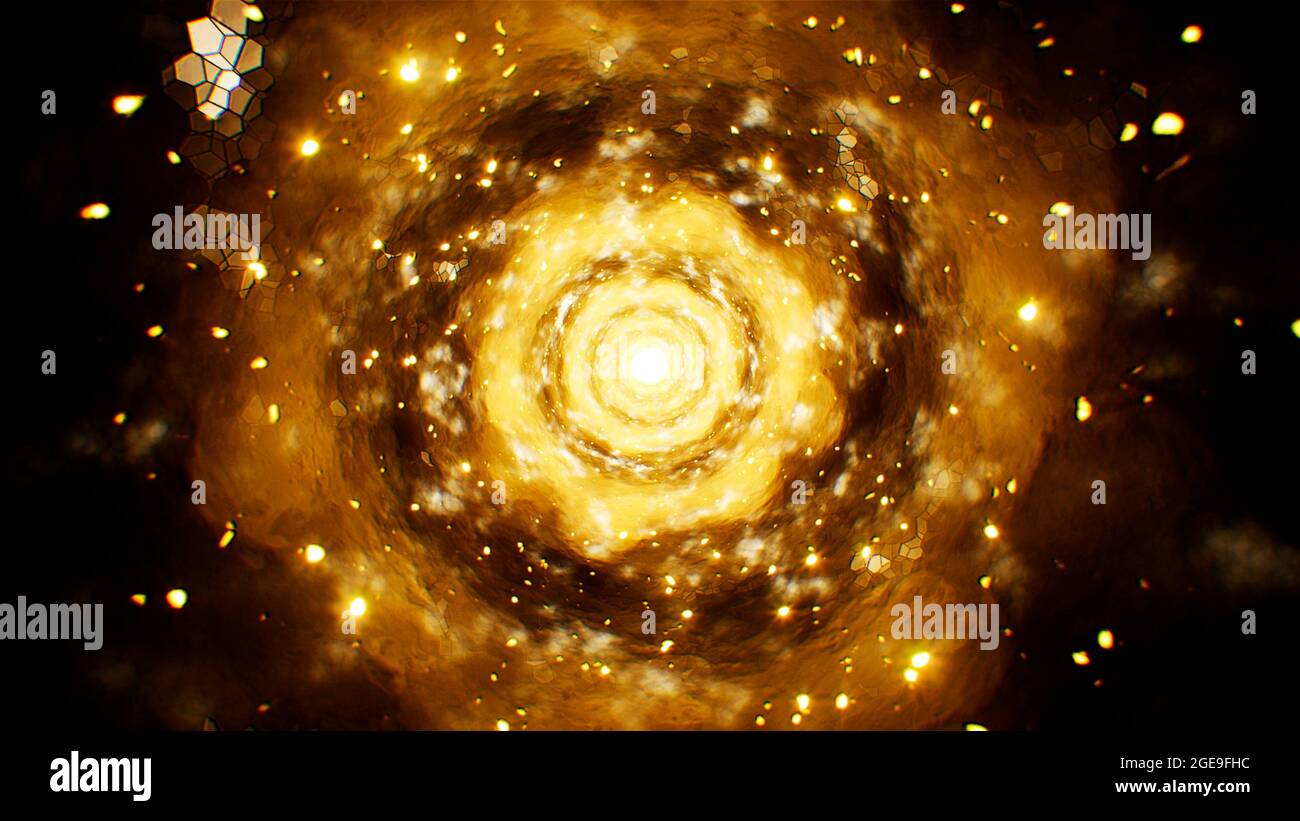 Sfondo del tunnel d'oro di Shining Cloud Foto Stock