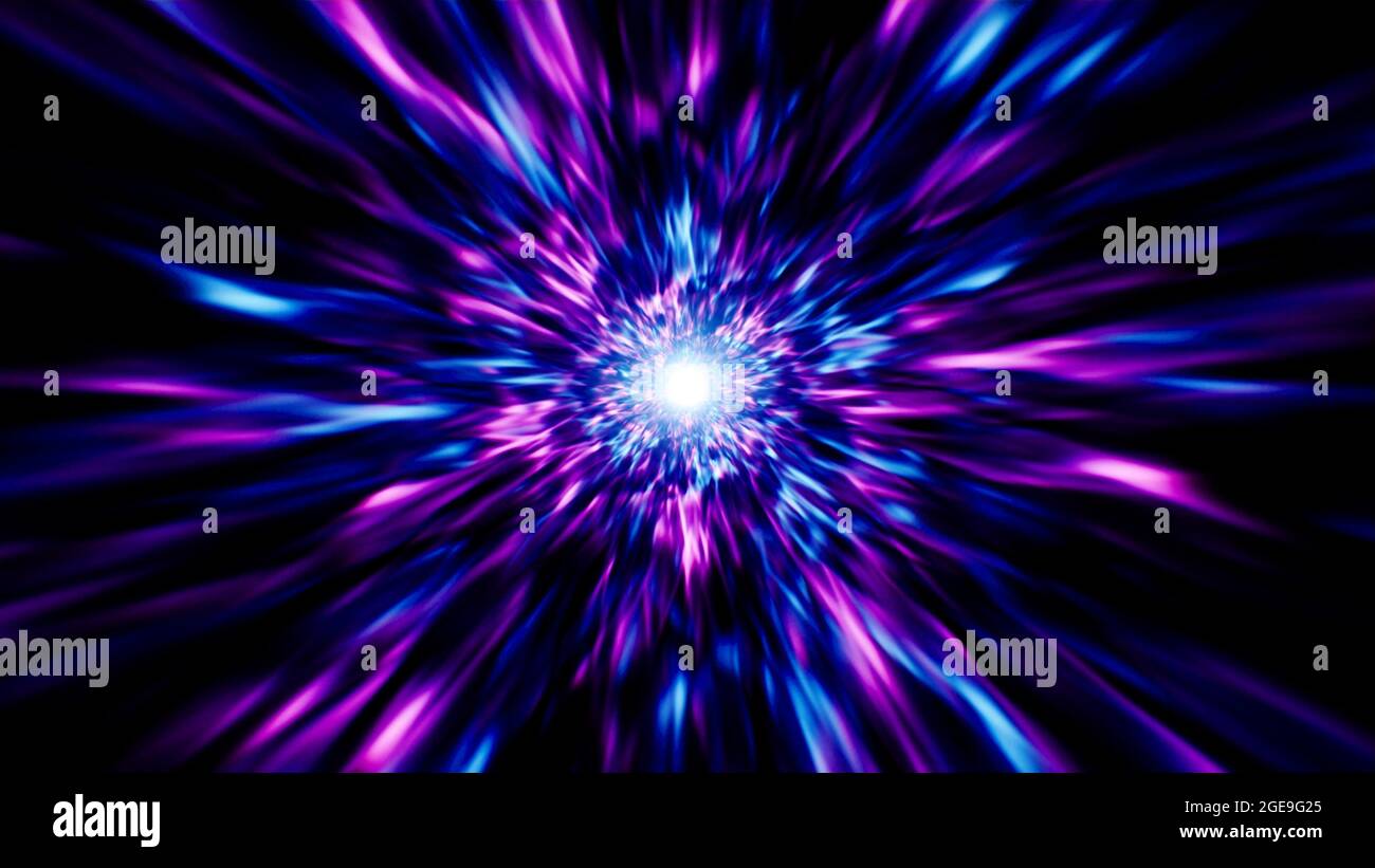 Sfondo di esplosione della svasatura del colore al neon Foto Stock