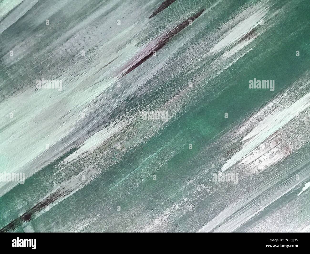 Astratto arte sfondo verde chiaro e bianco colori. Pittura ad acquerello su tela con sfumatura grigia. Fondo in tessuto acrilico con patt Foto Stock