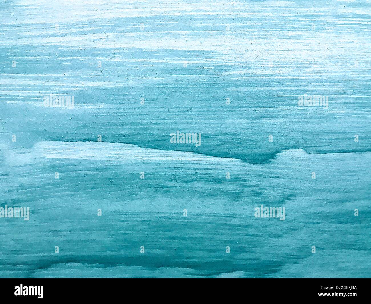 Astratto arte sfondo blu e bianco colori. Pittura acquerello su tela con gradiente turchese. Fondo in tessuto acrilico con frusta Foto Stock