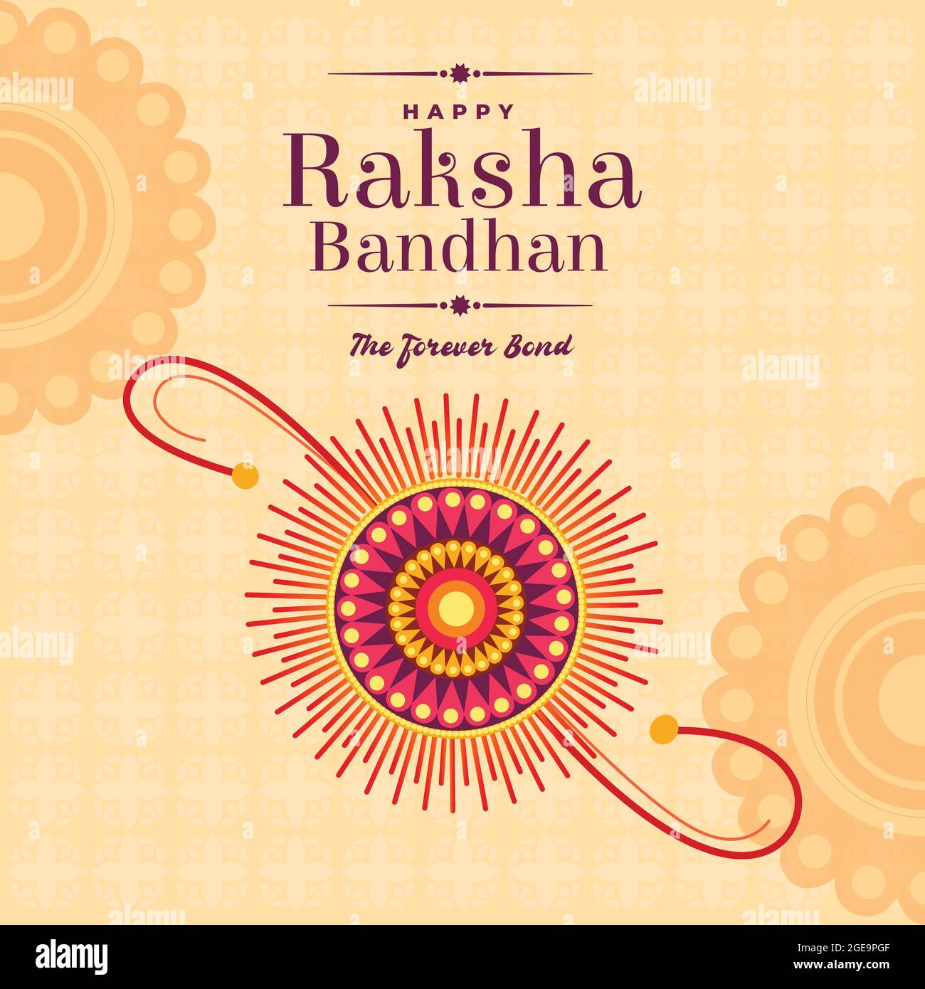 Illustrazione del disegno di Rakhi per Rakshabandhan. In questo poster colorato design di Rakhi e sfondo Illustrazione Vettoriale