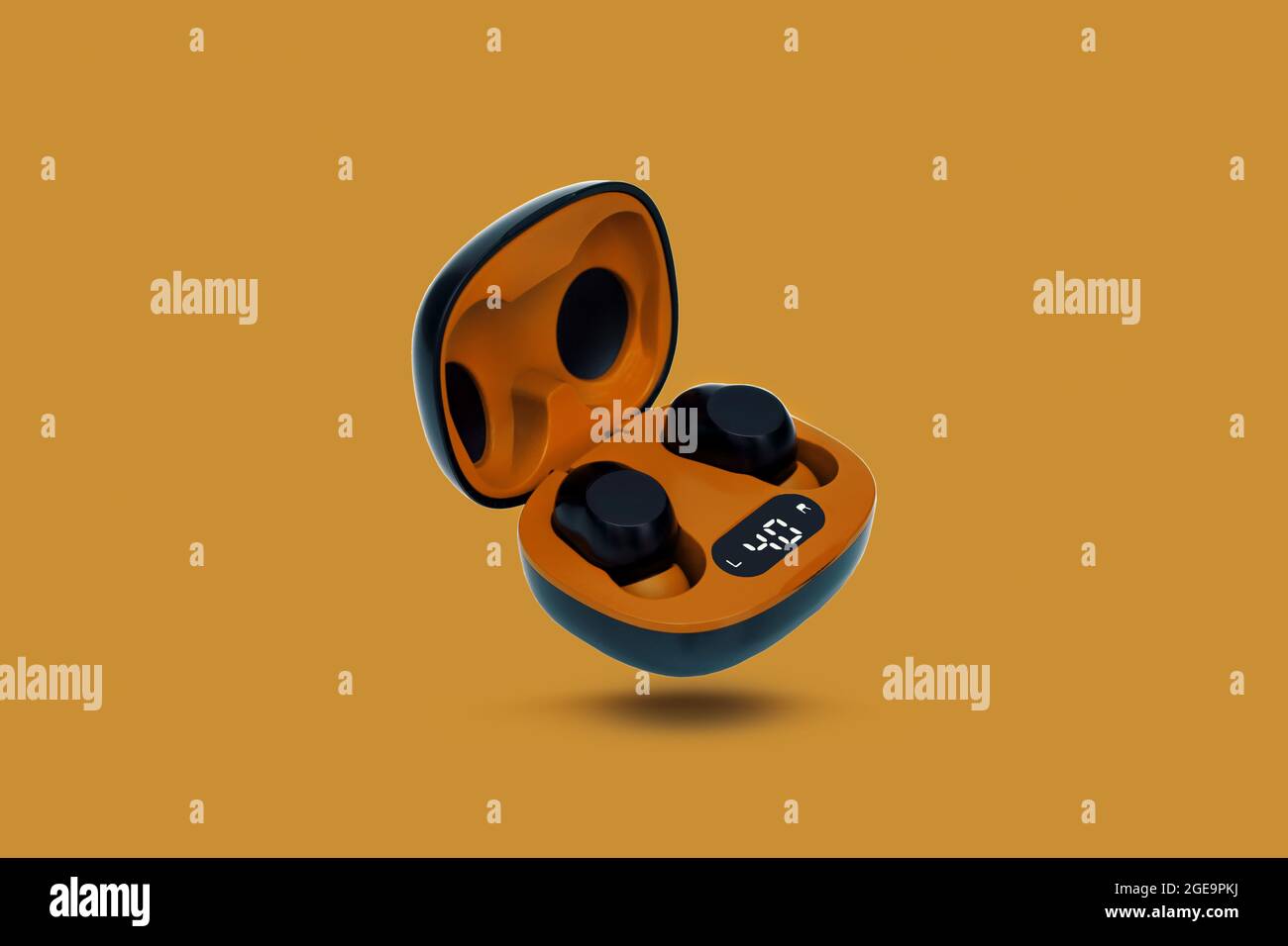 Air Pod Pro. Con custodia di ricarica wireless. Nuovi Airpods professionali  su sfondo a colori. Airpods Pro.EarPods. Cuffie wireless nere su sfondo a  colori Foto stock - Alamy