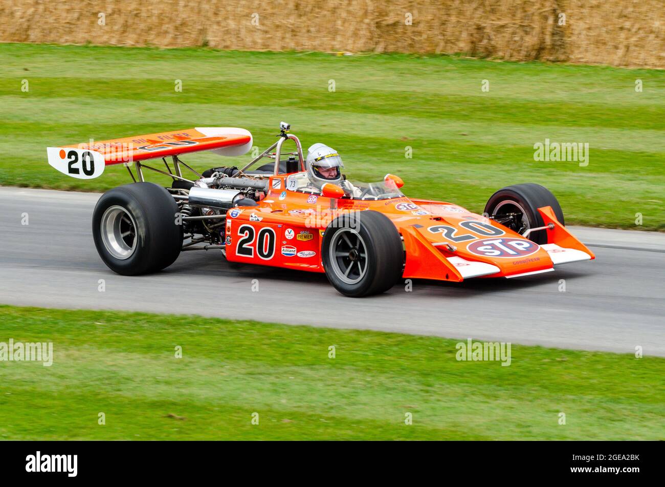 Eagle 7200 Offenhauser STP Indy 500 al Goodwood Festival of Speed Motor Racing event 2014. Tutte le auto da corsa americane Racers anni '70. Telaio 7217 Foto Stock