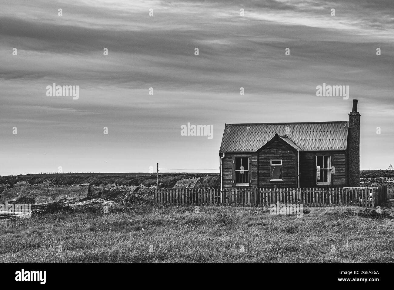 Vecchia casa sulle isole di Orkney. Foto Stock