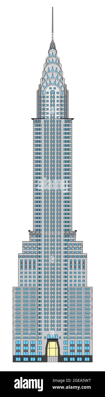 Grafico vettoriale del Chrysler Building a New York City, USA Illustrazione Vettoriale