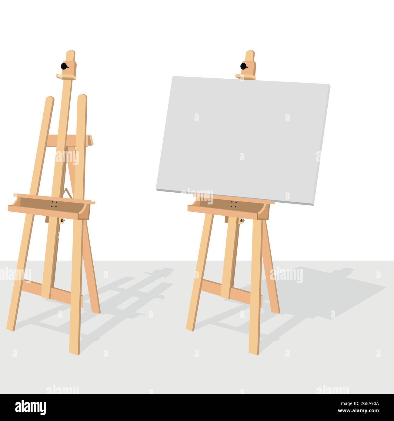 CAVALLETTO TREPPIEDE LEGNO STATIVO QUADRO ARTISTA DISEGNO PITTORE TELA  PITTURA