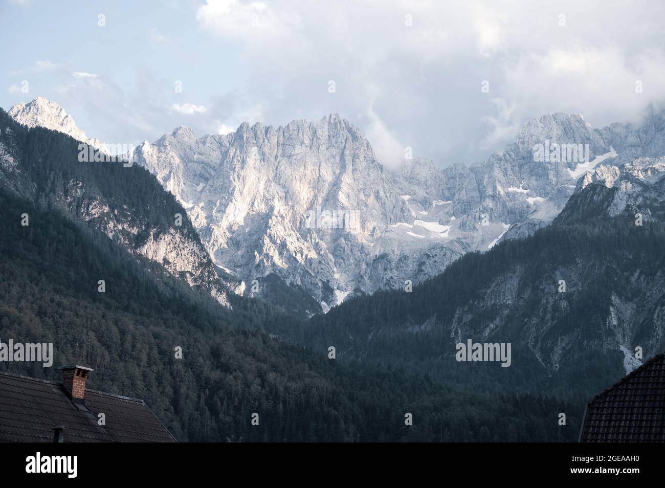 Massiccio montuoso 'Pik' del Parco Nazionale del Triglav in Slovenia Foto Stock