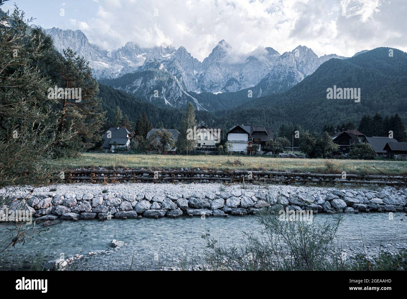 Massiccio montuoso 'Pik' del Parco Nazionale del Triglav in Slovenia Foto Stock