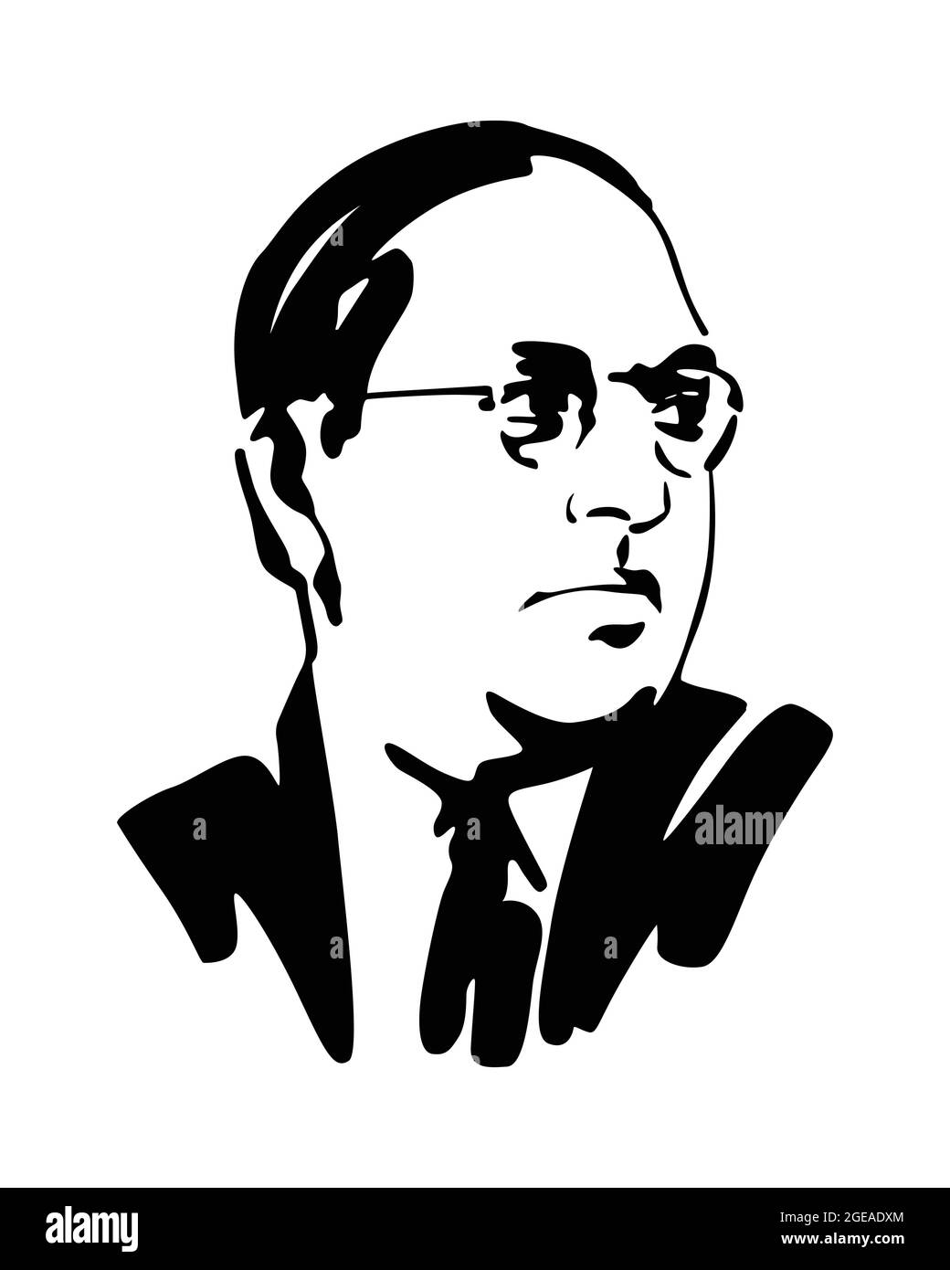 Illustrazione vettoriale del combattente indiano della libertà Dr Babasaheb Bhimrao Ambedkar. Giurista indiano, economista e leader di Dalit. Illustrazione Vettoriale