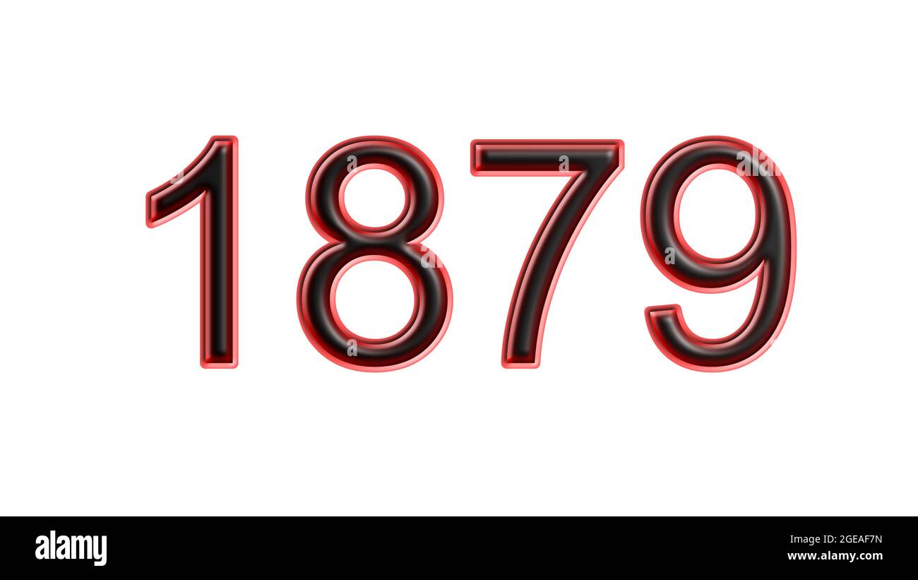 rosso 1879 numero effetto 3d sfondo bianco Foto Stock