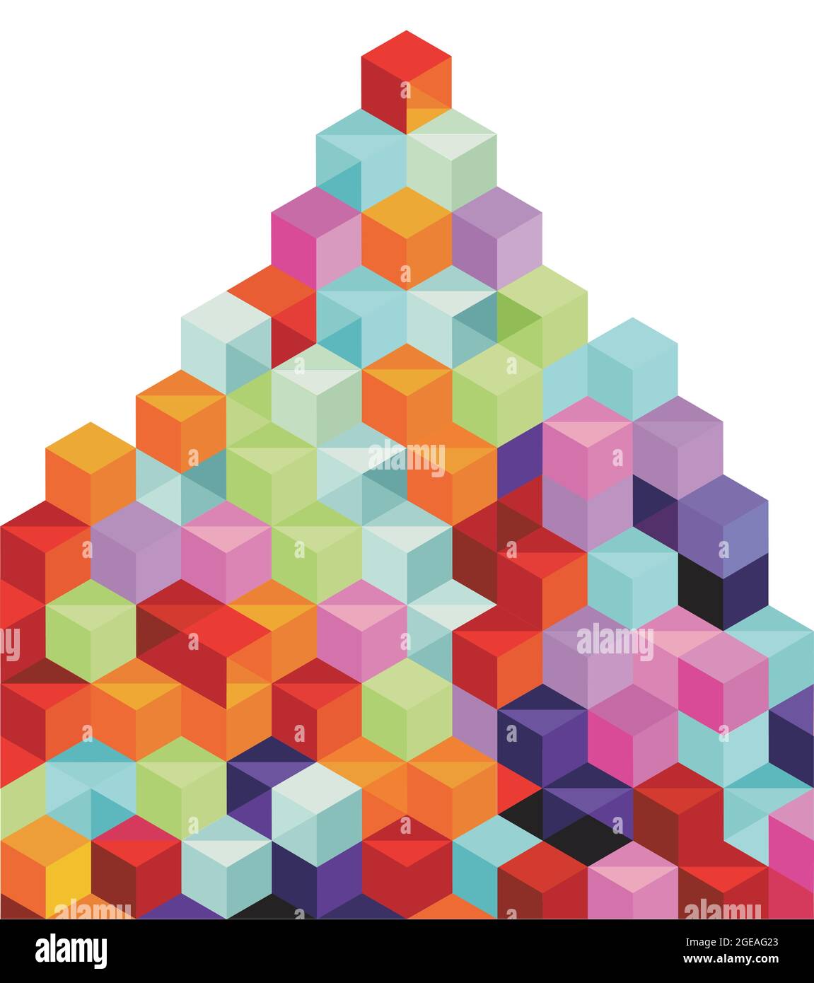 Pila di cubi colorati, illustrazione degli elementi di sfondo Illustrazione Vettoriale