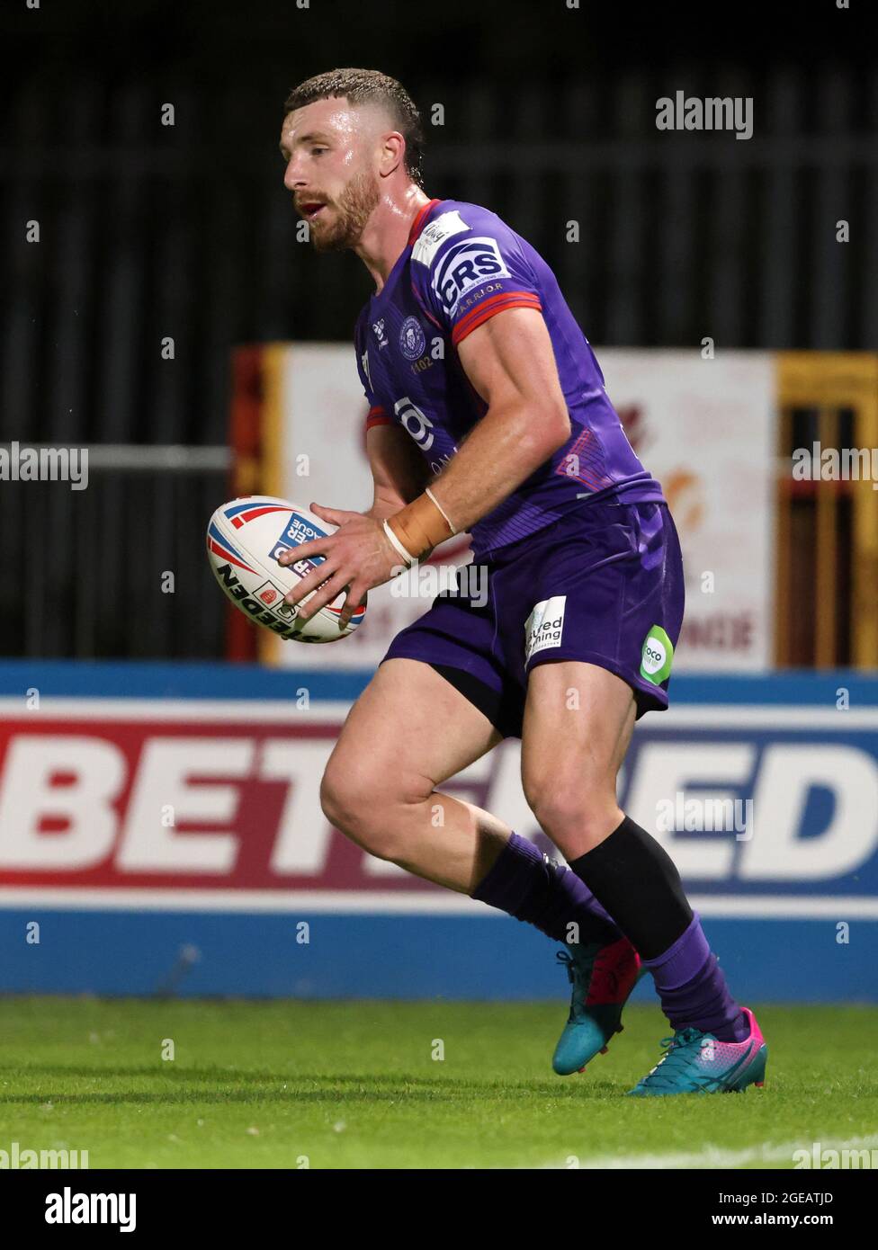 Jackson Hastings di Wigan Warriors durante la partita della Betfred Super League all'Hull College Craven Park, Hull. Data immagine: Venerdì 13 agosto 2021. Foto Stock