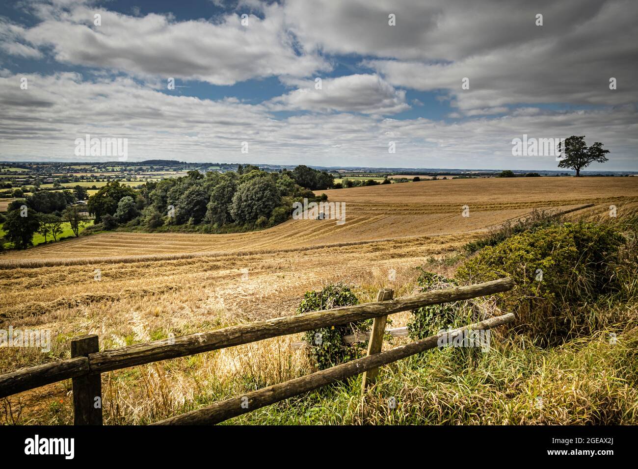 Un paesaggio pastorale di terreni agricoli nel Regno Unito Foto Stock