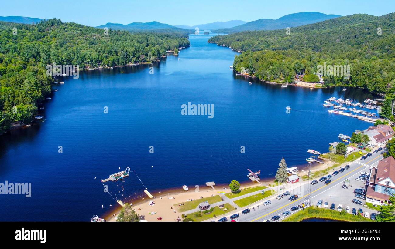 Long Lake, città di Long Lake, Adirondacks, New York, Stati Uniti Foto Stock