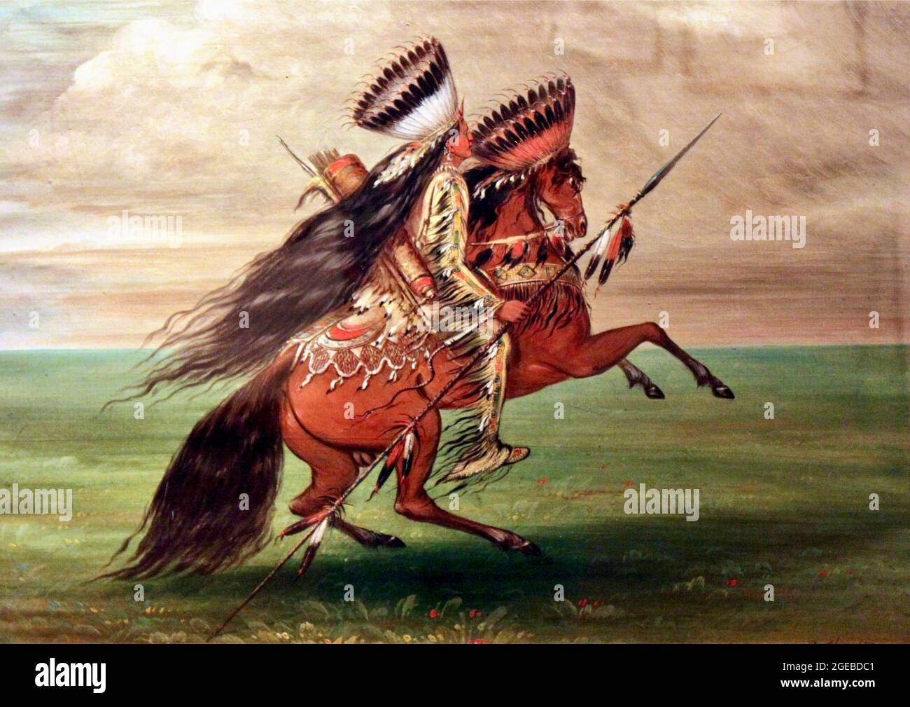 George Catlin opera dal titolo Crow Indian 'He Who Jumps Over all' - 1854 Foto Stock