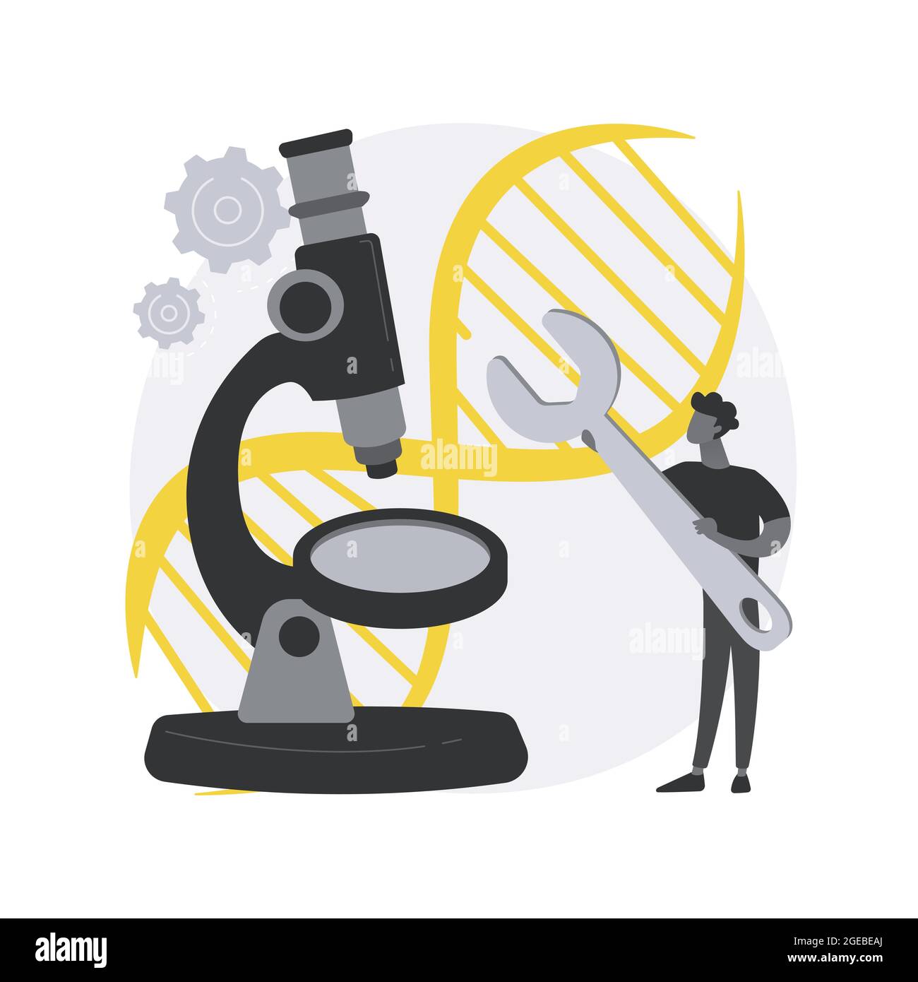 Illustrazione vettoriale del concetto astratto di ingegneria genetica. Illustrazione Vettoriale