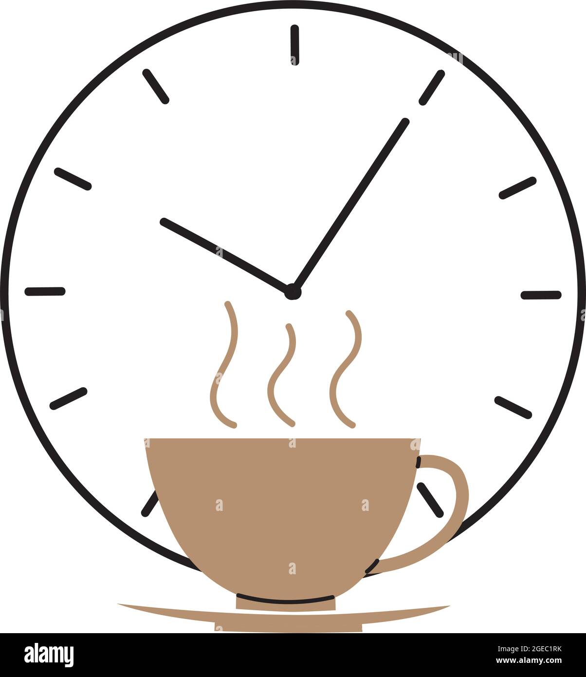 tazza di caffè e orologio Immagine e Vettoriale - Alamy
