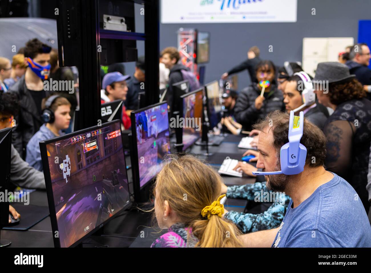 Palmerston North, Manawatu Nuova Zelanda, 08.14.2021. Armageddon Expo 2021 tempo di gioco di gruppo online. Foto Stock