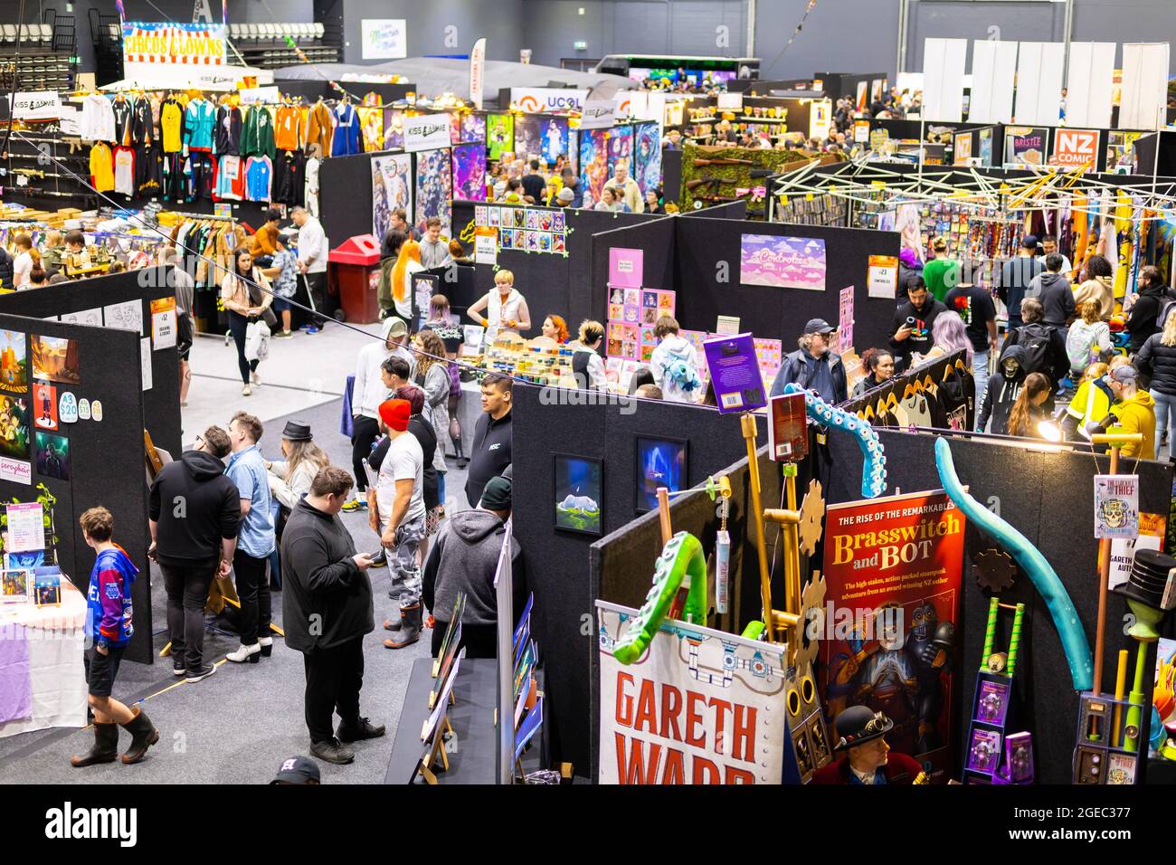 Palmerston North, Manawatu Nuova Zelanda, 08.14.2021. Armageddon Expo 2021 con molti diversi siti di gioco per lo shopping. Foto Stock