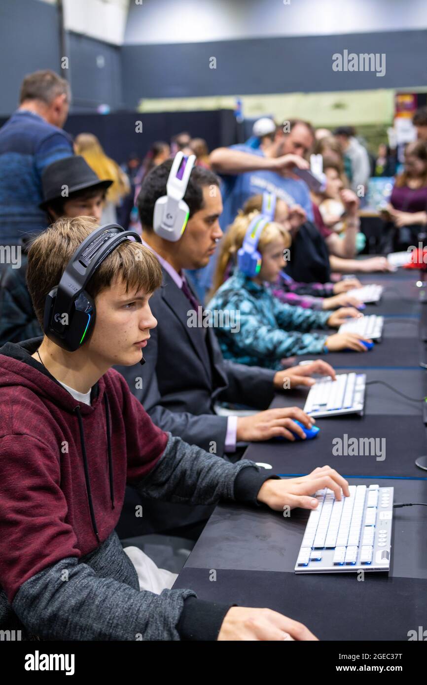 Palmerston North, Manawatu Nuova Zelanda, 08.14.2021. Armageddon Expo 2021 tempo di gioco di gruppo online. Foto Stock