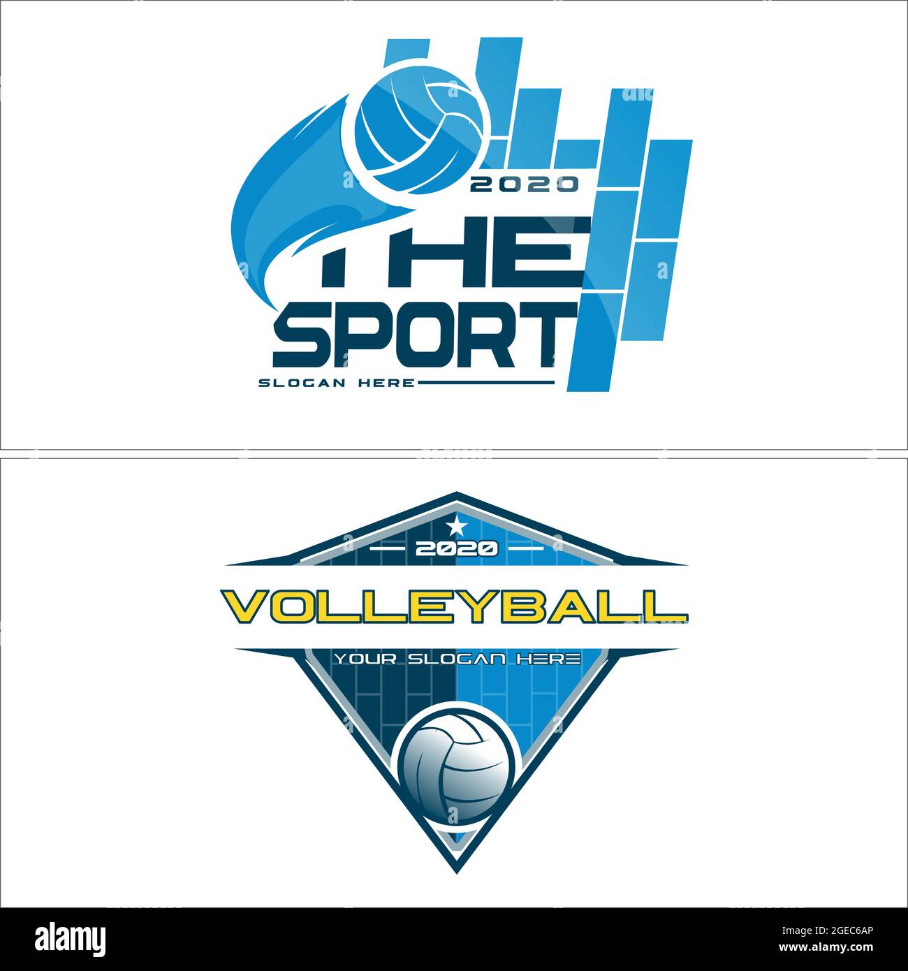 Club sportivo con logo emblema di pallavolo Illustrazione Vettoriale