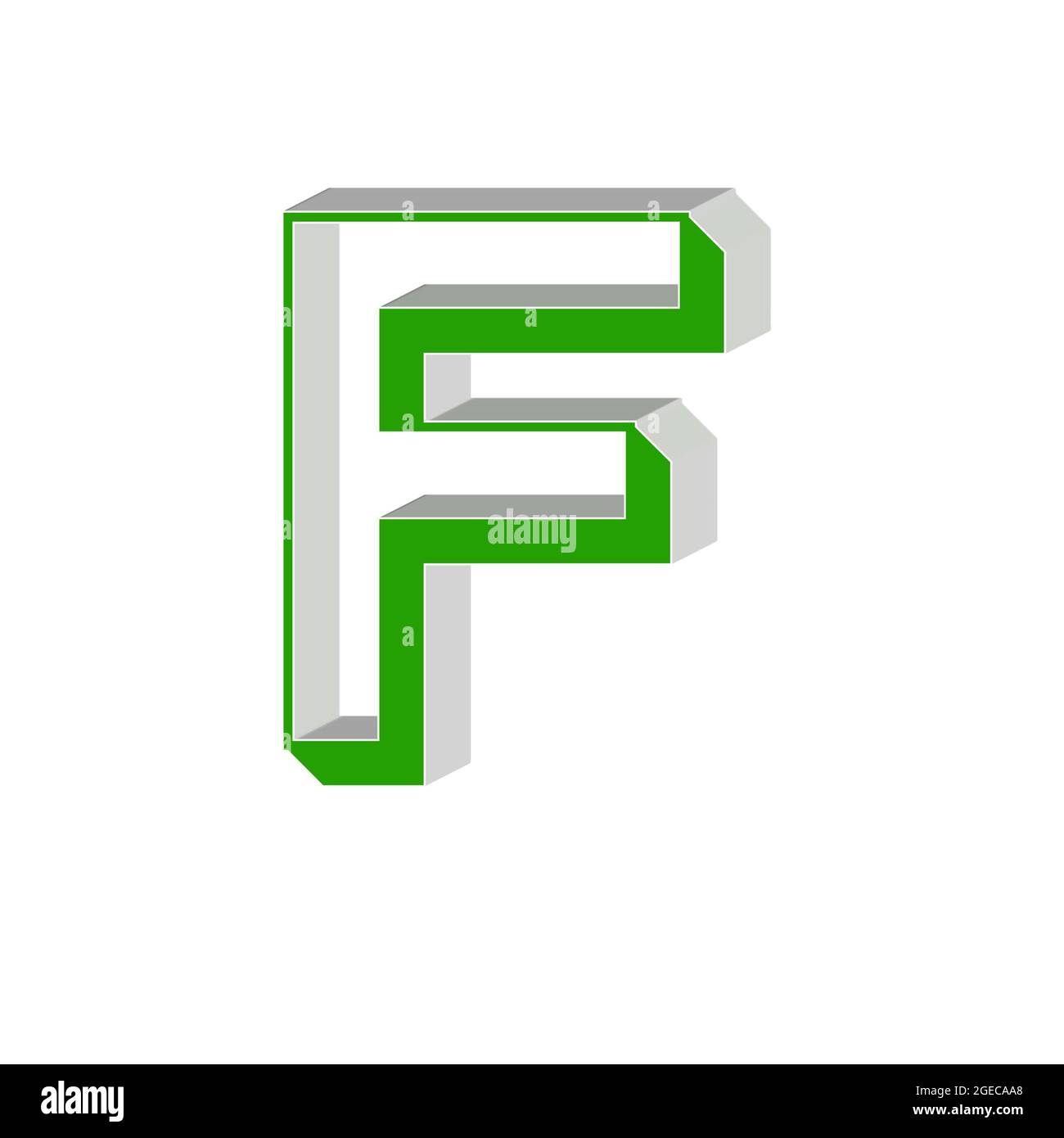 Lettera maiuscola F colorato 3D astratto bello sfondo bianco Foto Stock