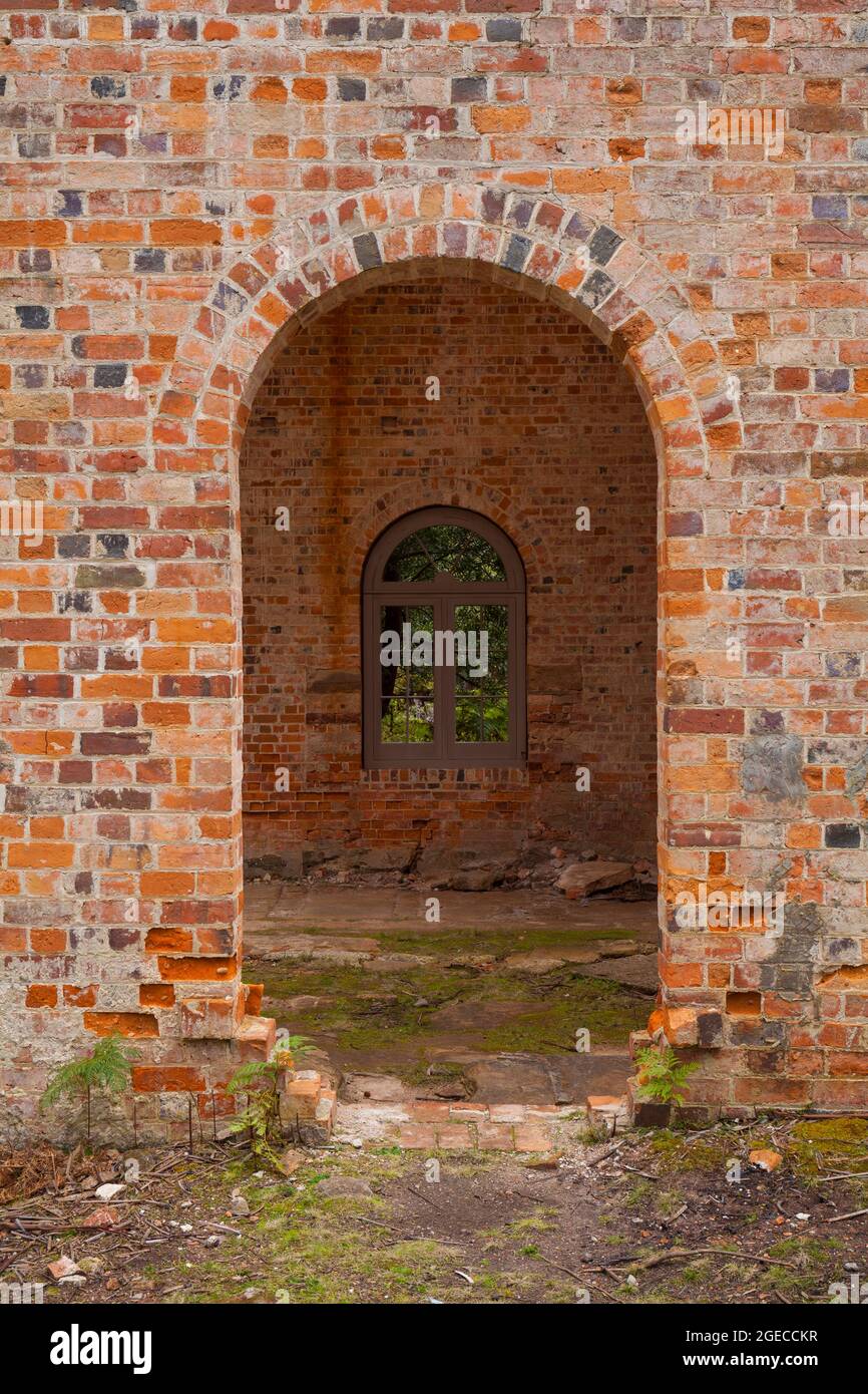 Il motore House Arco (c.1888) - Maria Island National Park - Tasmania - Australia Foto Stock