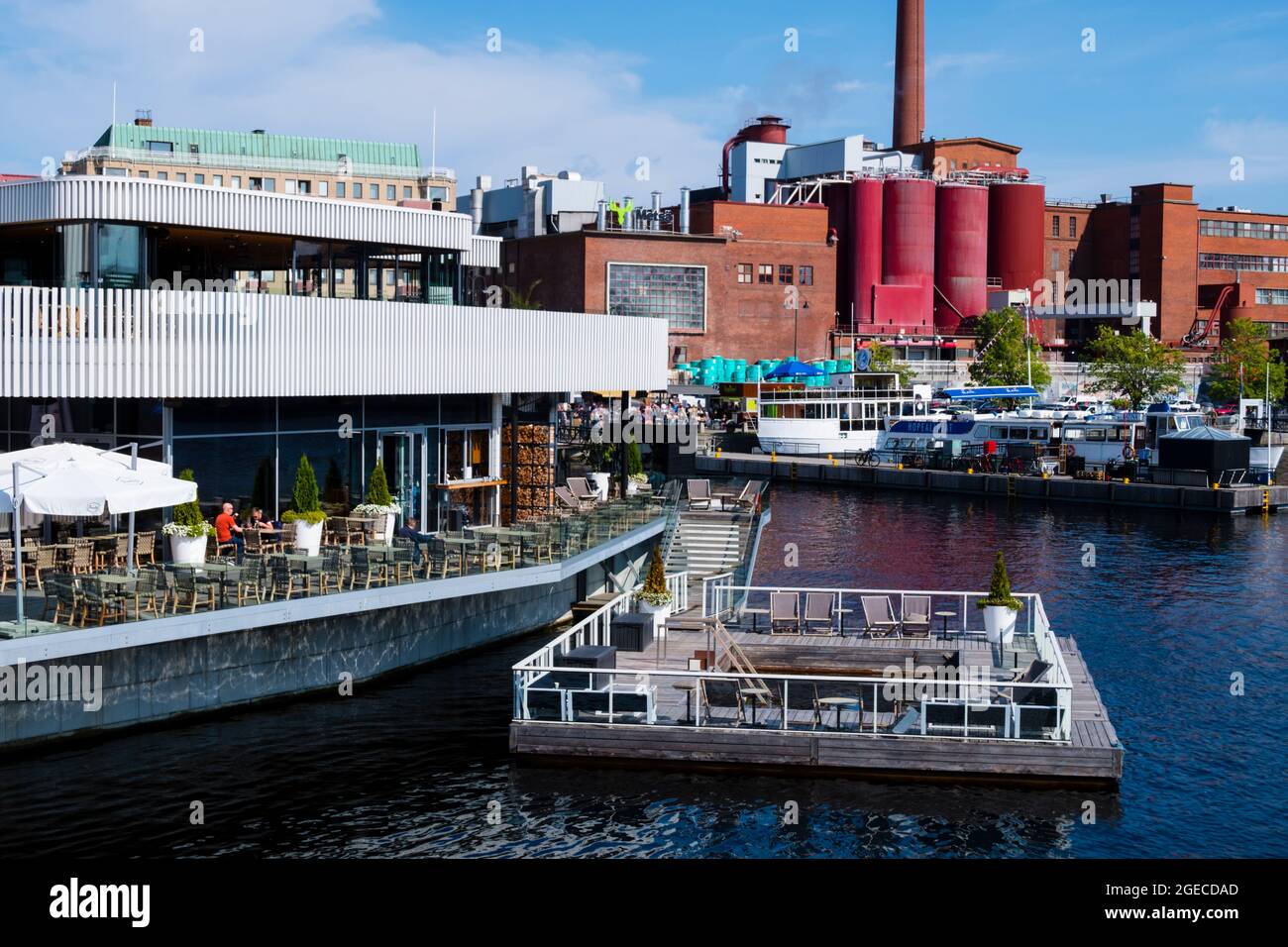 Saunaravintola Kuuma, ristorante con sauna e piscina naturale, Laukontori, Tampere, Finlandia Foto Stock